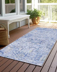 LOOMLAN Rugs Geneva Blue Washable Indoor-Outdoor Rug