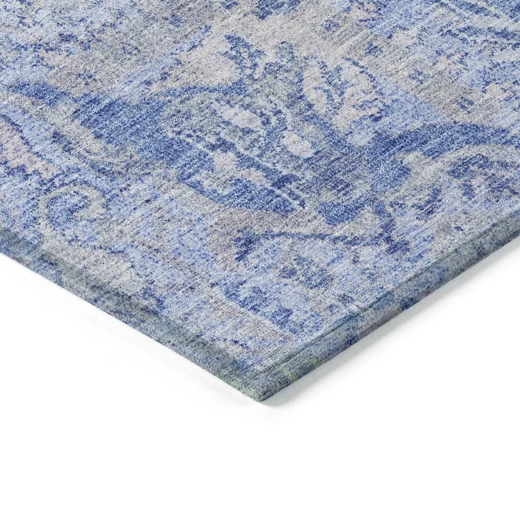 LOOMLAN Rugs Geneva Blue Washable Indoor-Outdoor Rug