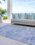 LOOMLAN Rugs Geneva Blue Washable Indoor-Outdoor Rug
