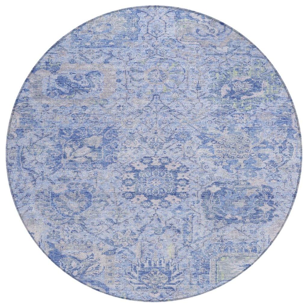 LOOMLAN Rugs Geneva Blue Washable Indoor-Outdoor Rug