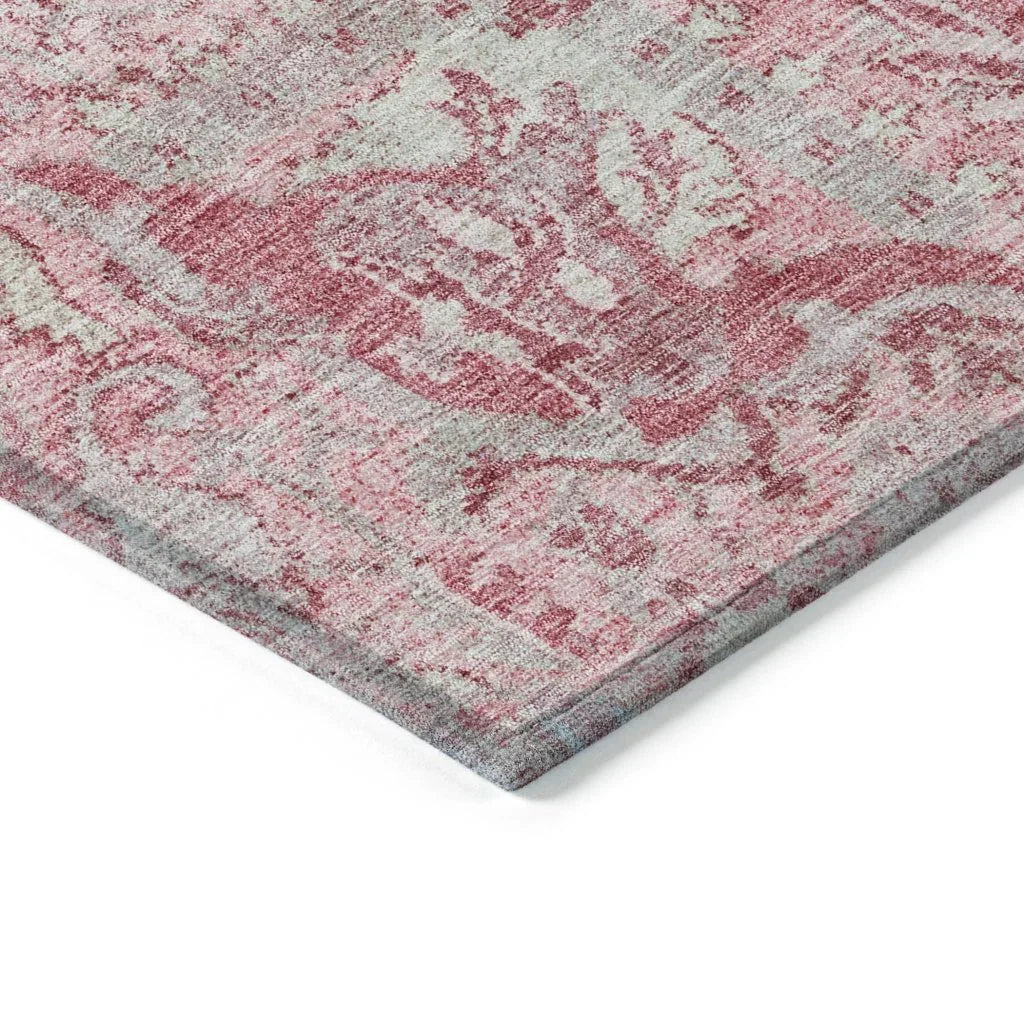 LOOMLAN Rugs Geneva Pink Washable Indoor-Outdoor Rug