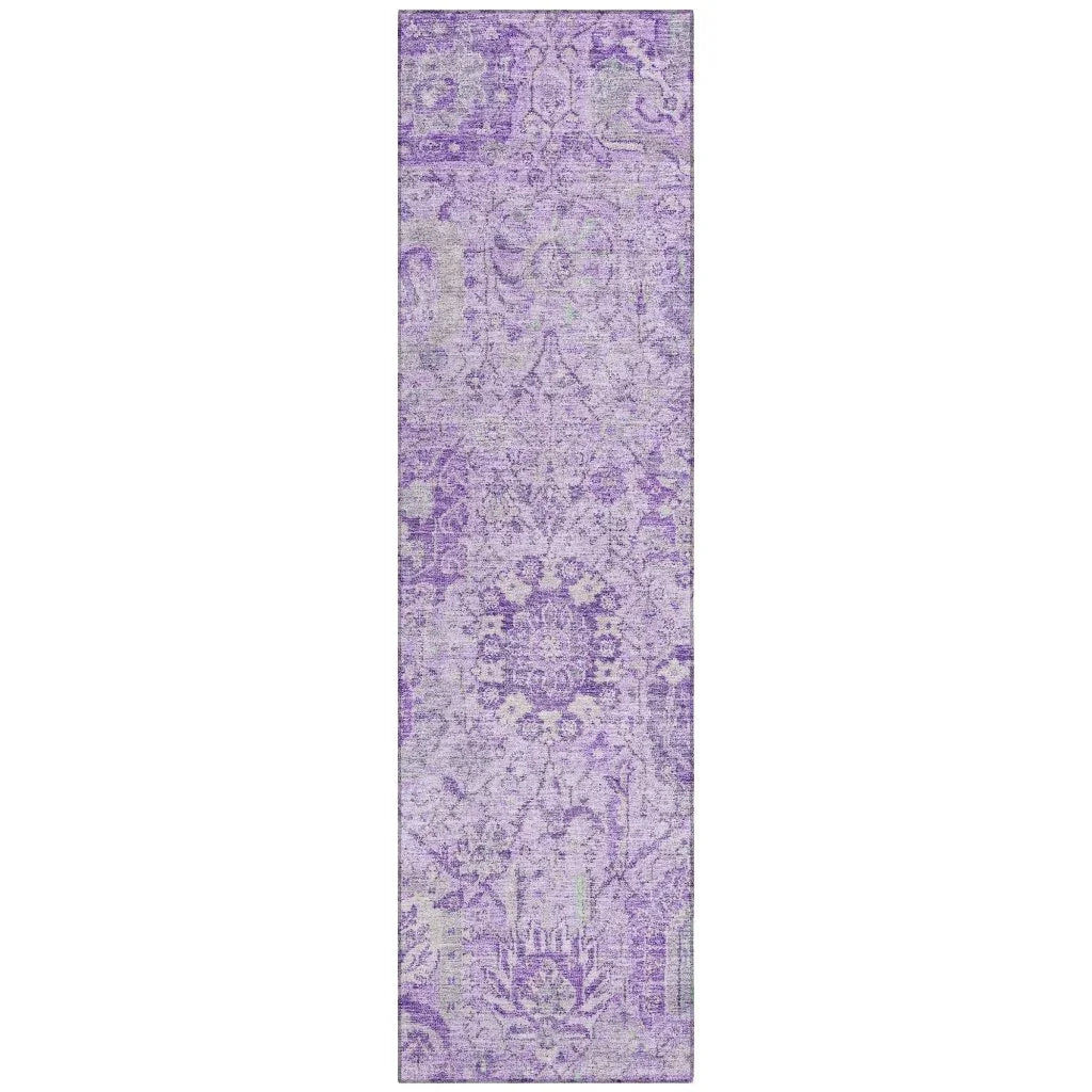 LOOMLAN Rugs Geneva Purple Washable Indoor-Outdoor Rug