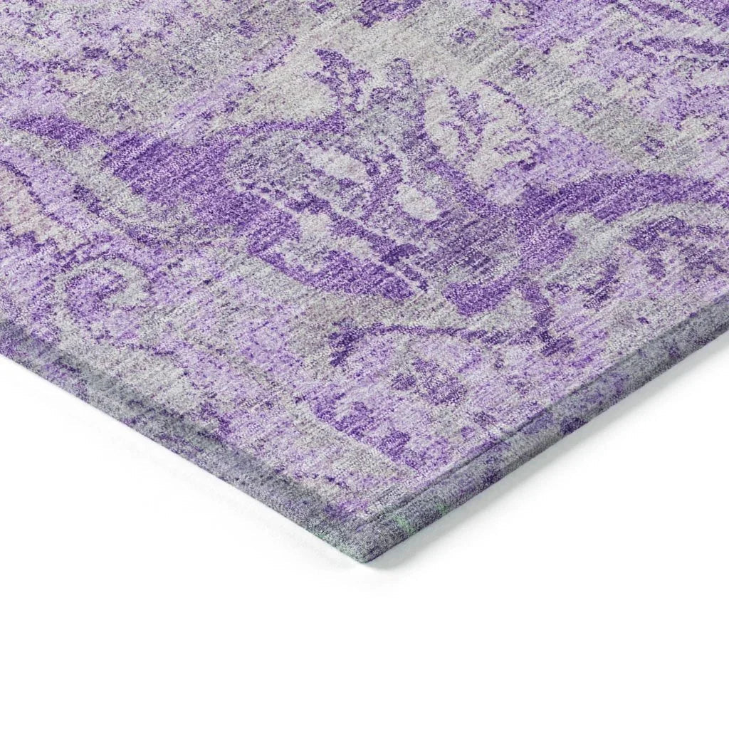 LOOMLAN Rugs Geneva Purple Washable Indoor-Outdoor Rug