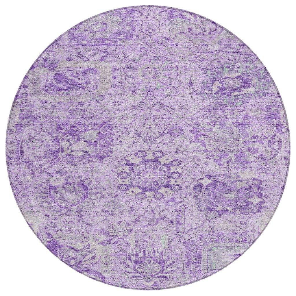 LOOMLAN Rugs Geneva Purple Washable Indoor-Outdoor Rug