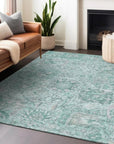 LOOMLAN Rugs Geneva Teal Washable Indoor-Outdoor Rug