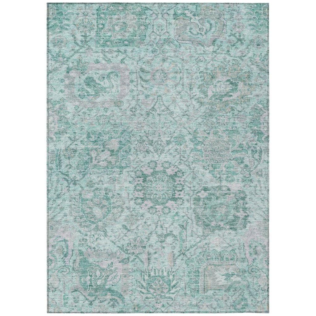 LOOMLAN Rugs Geneva Teal Washable Indoor-Outdoor Rug
