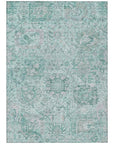 LOOMLAN Rugs Geneva Teal Washable Indoor-Outdoor Rug