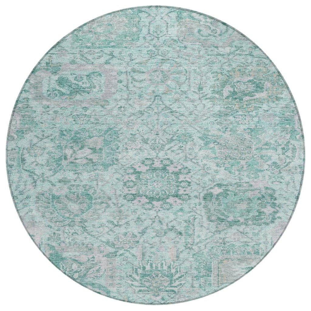 LOOMLAN Rugs Geneva Teal Washable Indoor-Outdoor Rug