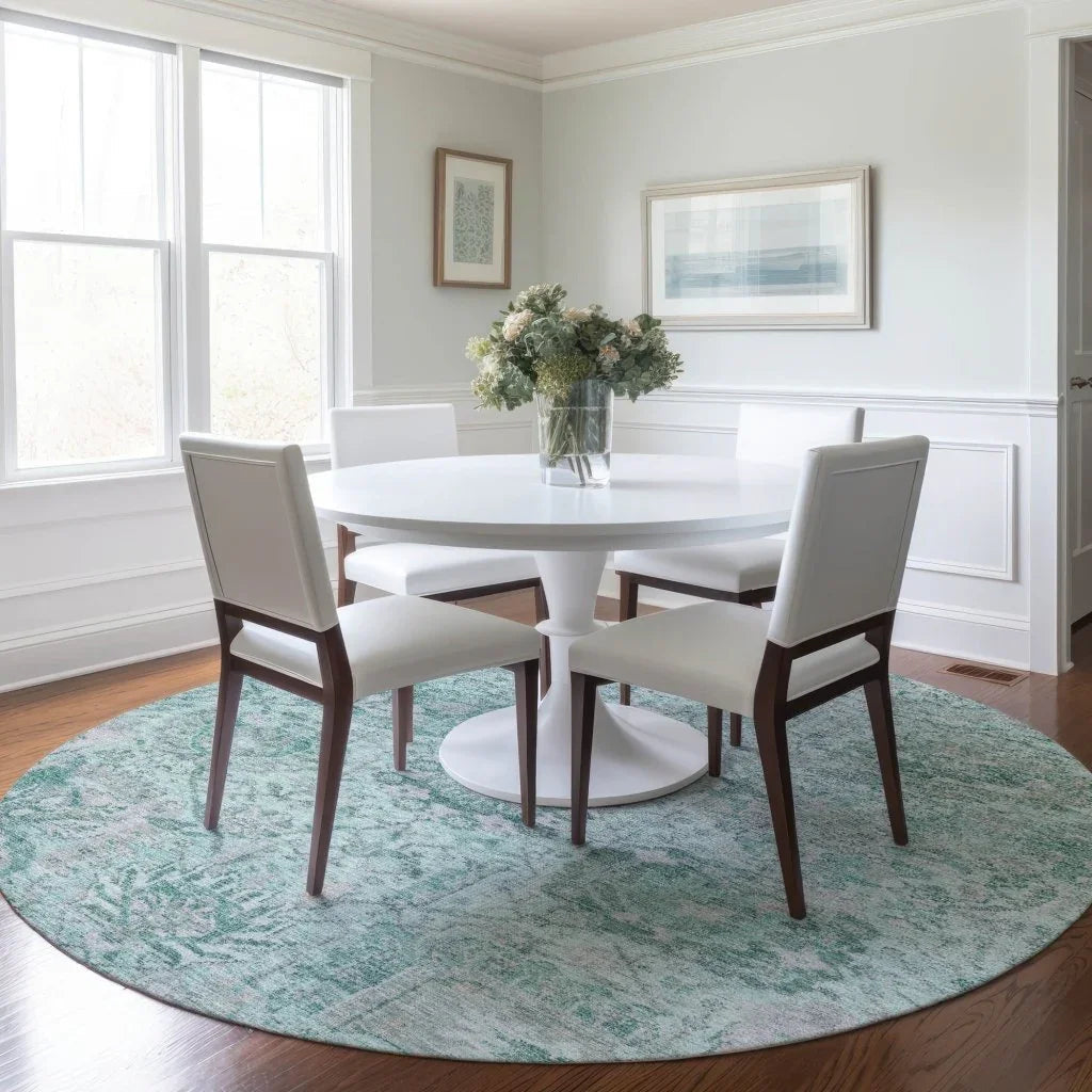 LOOMLAN Rugs Geneva Teal Washable Indoor-Outdoor Rug