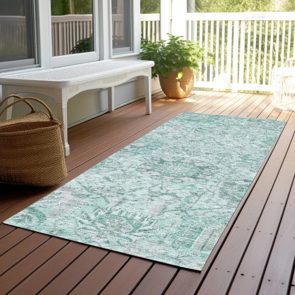 LOOMLAN Rugs Geneva Teal Washable Indoor-Outdoor Rug