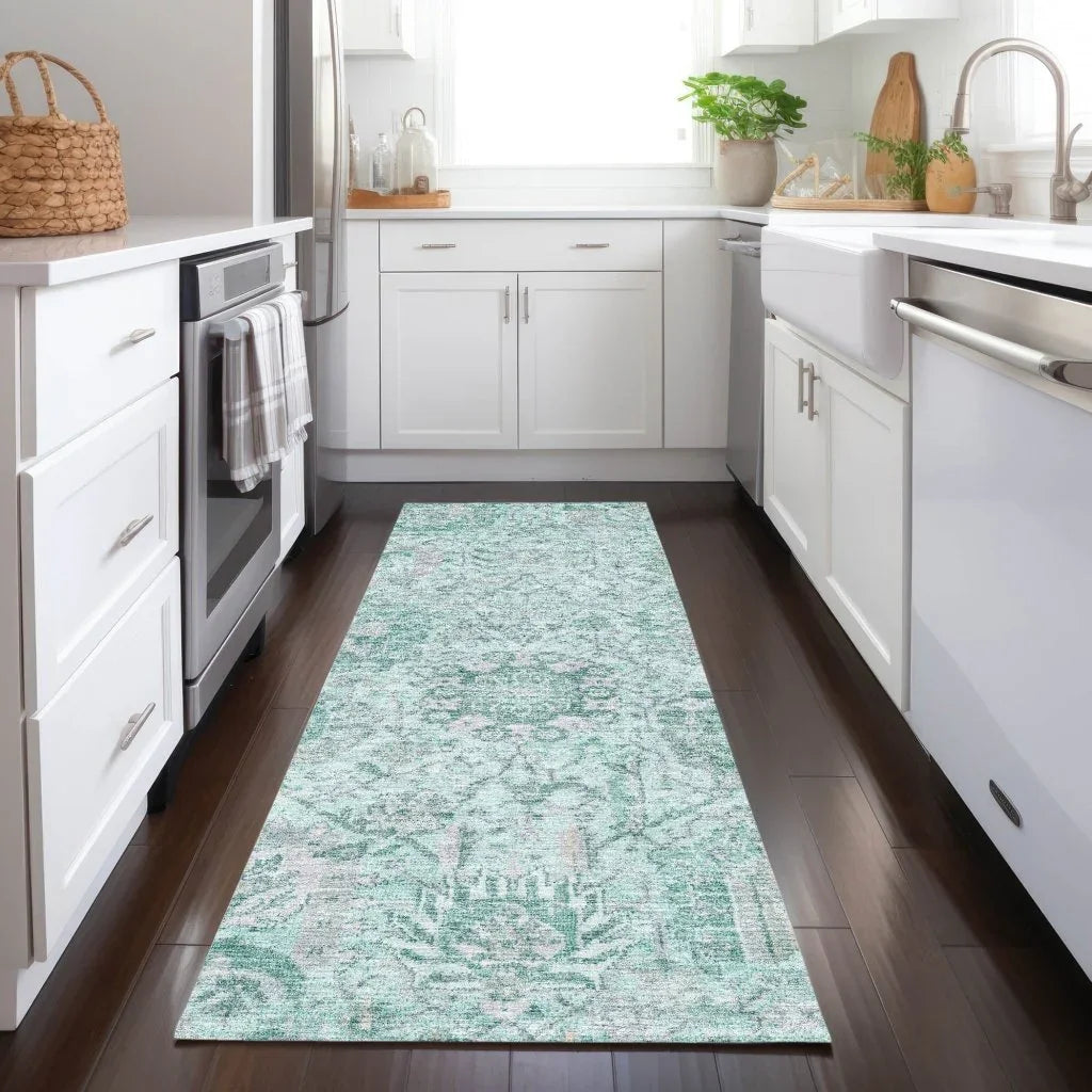 LOOMLAN Rugs Geneva Teal Washable Indoor-Outdoor Rug