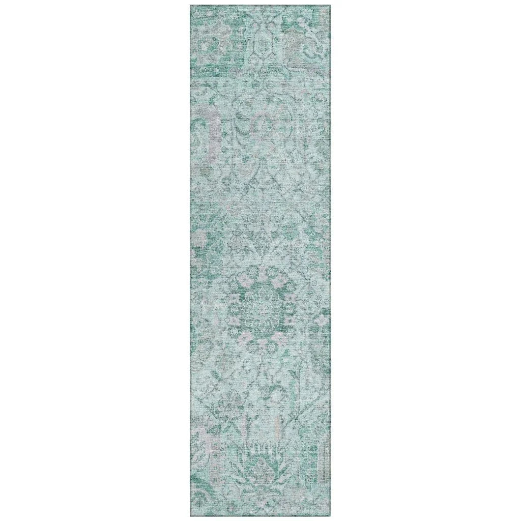 LOOMLAN Rugs Geneva Teal Washable Indoor-Outdoor Rug