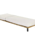 Geneve Cream Fabric Outdoor Lounger - LOOMLAN - SUNPAN - Outdoor Lounge Chairs
