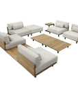 Geneve Cream Fabric Outdoor Modular Chair - LOOMLAN - SUNPAN - Outdoor Lounge Chairs