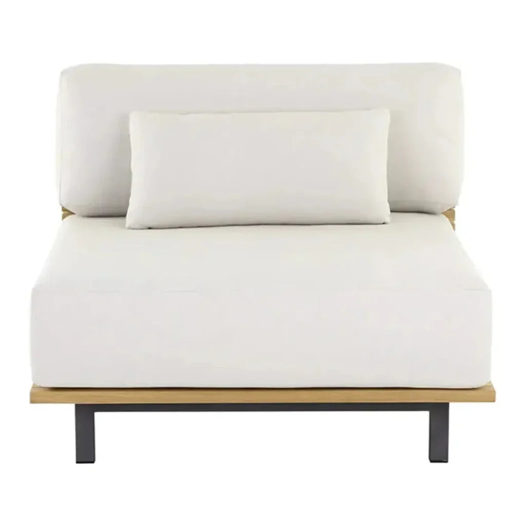 Geneve Cream Fabric Outdoor Modular Chair - LOOMLAN - SUNPAN - Outdoor Lounge Chairs