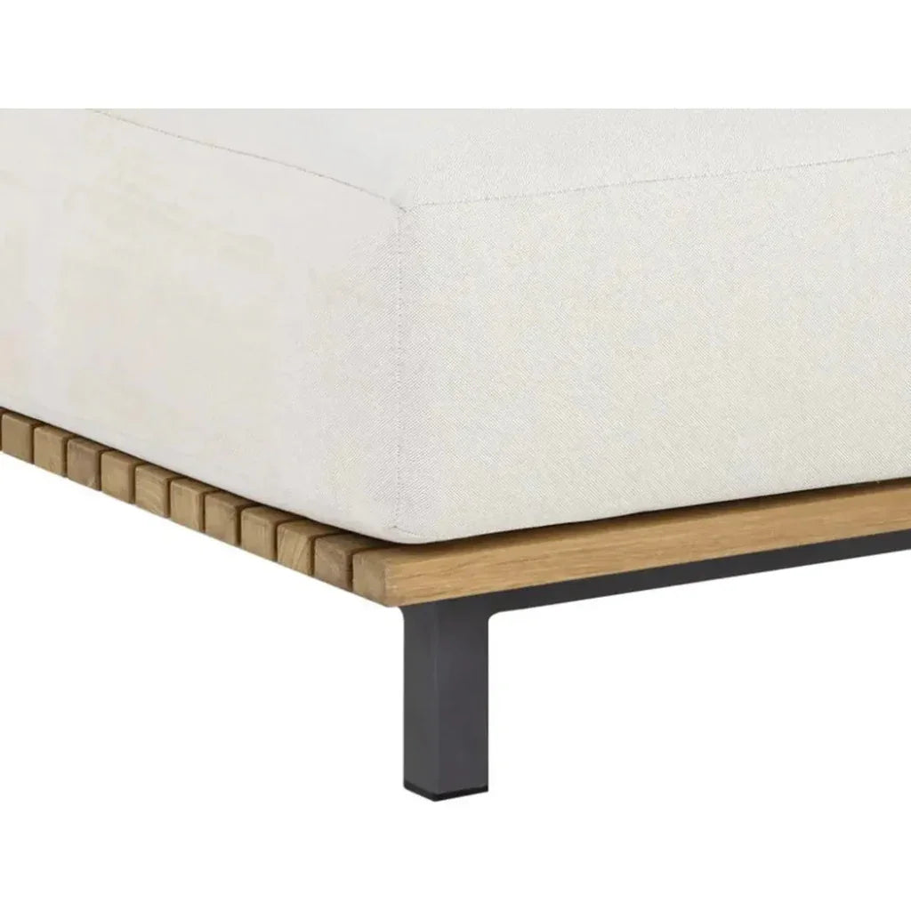 Geneve Cream Fabric Outdoor Modular Chair - LOOMLAN - SUNPAN - Outdoor Lounge Chairs