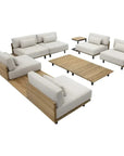 Geneve Cream Fabric Outdoor Modular Chair - LOOMLAN - SUNPAN - Outdoor Lounge Chairs