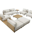 Geneve Cream Fabric Outdoor Modular Chair - LOOMLAN - SUNPAN - Outdoor Lounge Chairs