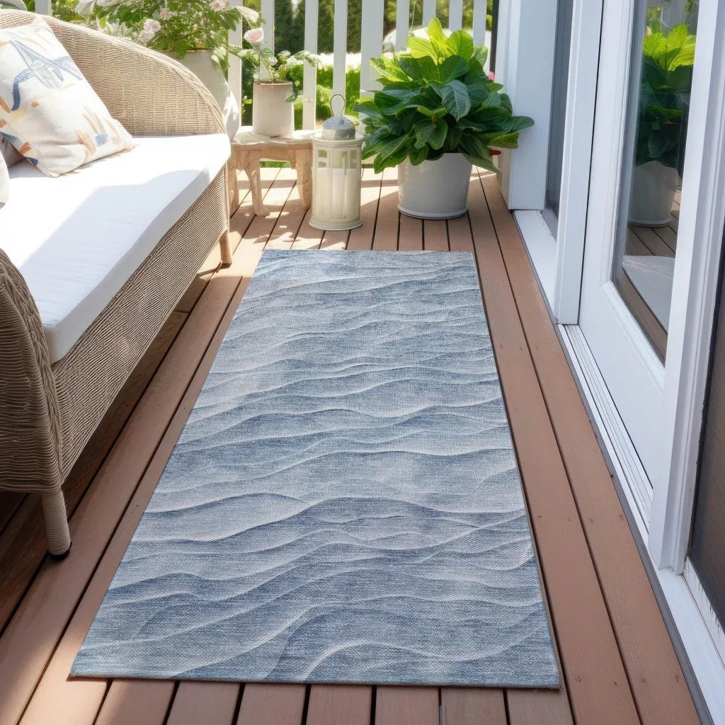 LOOMLAN Rugs Geodari Blue Washable Indoor-Outdoor Rug