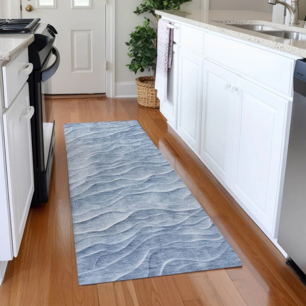 LOOMLAN Rugs Geodari Blue Washable Indoor-Outdoor Rug