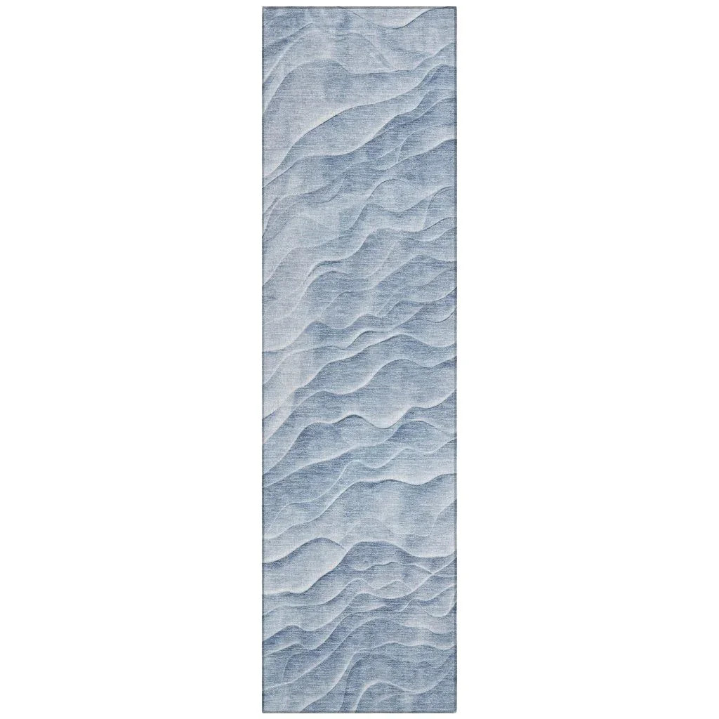 LOOMLAN Rugs Geodari Blue Washable Indoor-Outdoor Rug