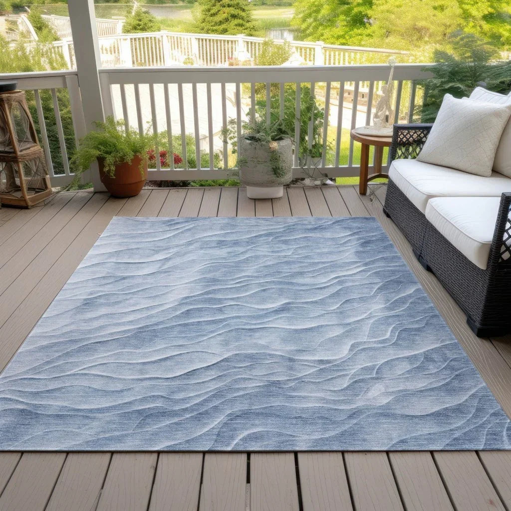 LOOMLAN Rugs Geodari Blue Washable Indoor-Outdoor Rug