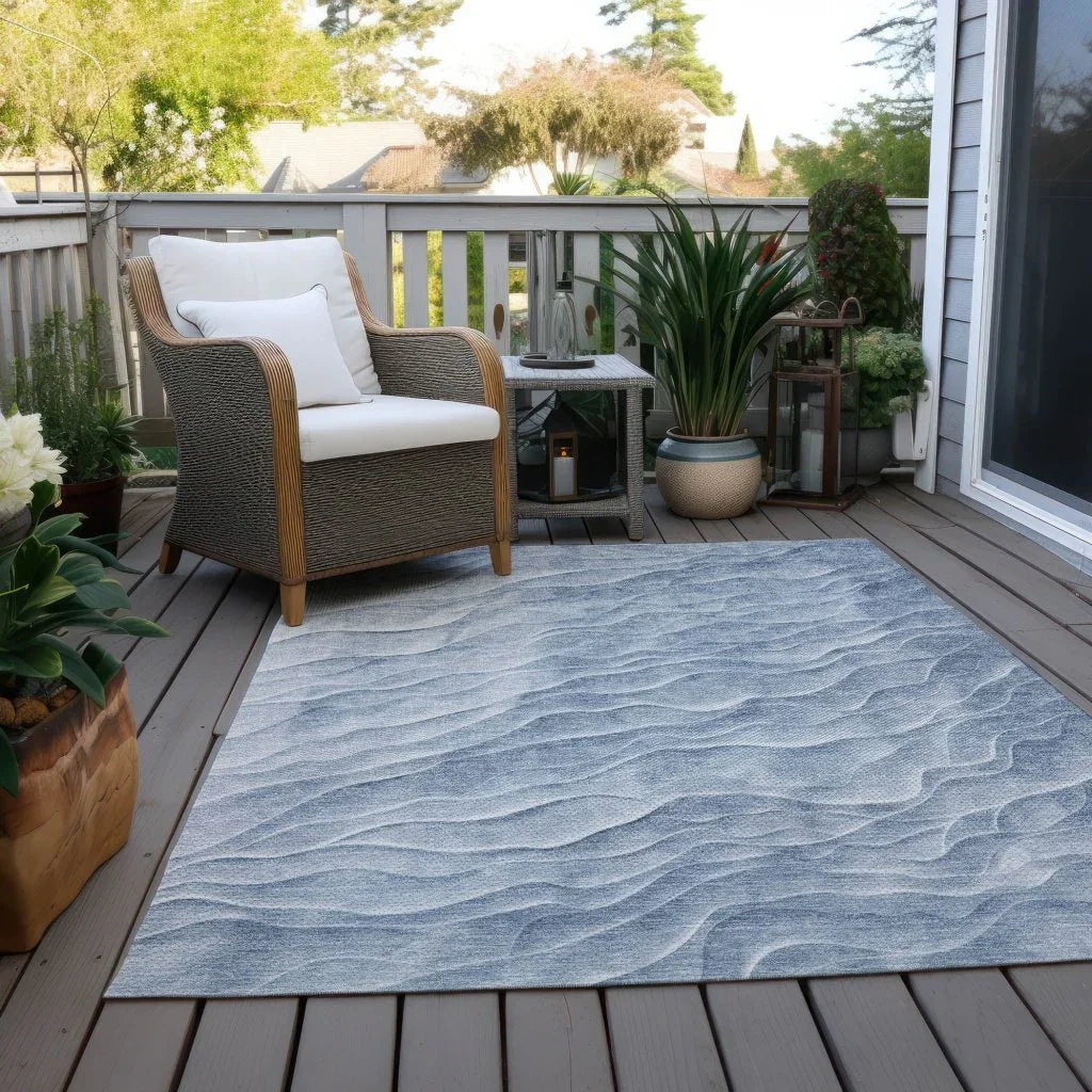 LOOMLAN Rugs Geodari Blue Washable Indoor-Outdoor Rug