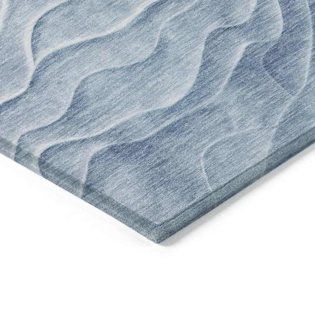 LOOMLAN Rugs Geodari Blue Washable Indoor-Outdoor Rug