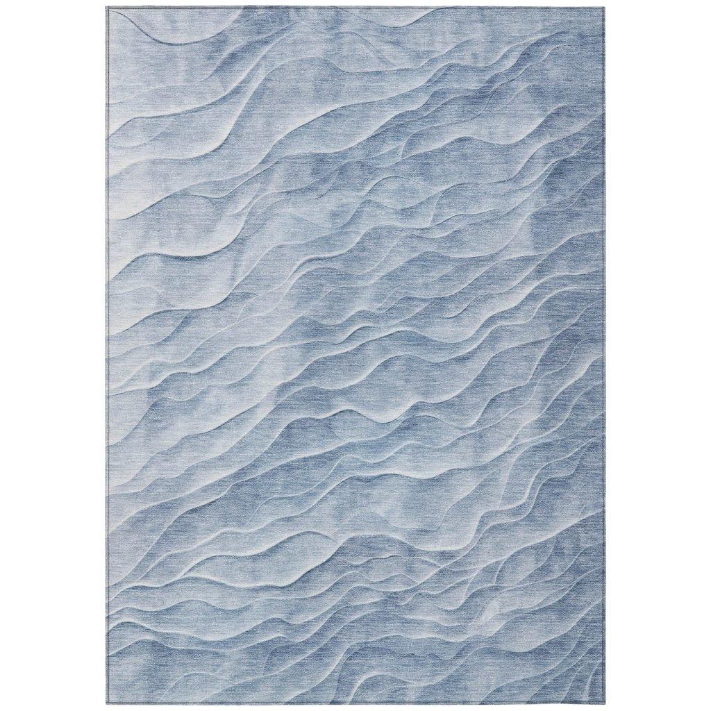 LOOMLAN Rugs Geodari Blue Washable Indoor-Outdoor Rug