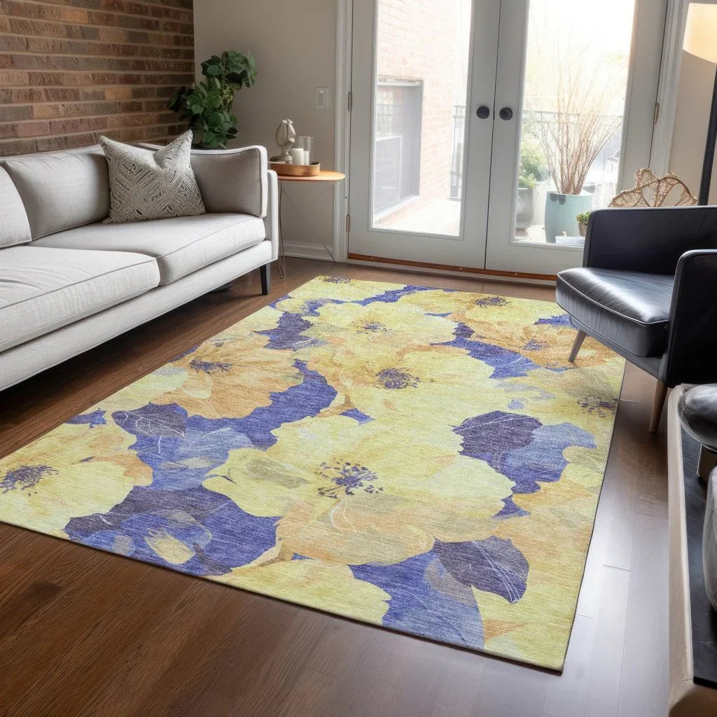 LOOMLAN Rugs Glamore Gold Washable Indoor-Outdoor Rug