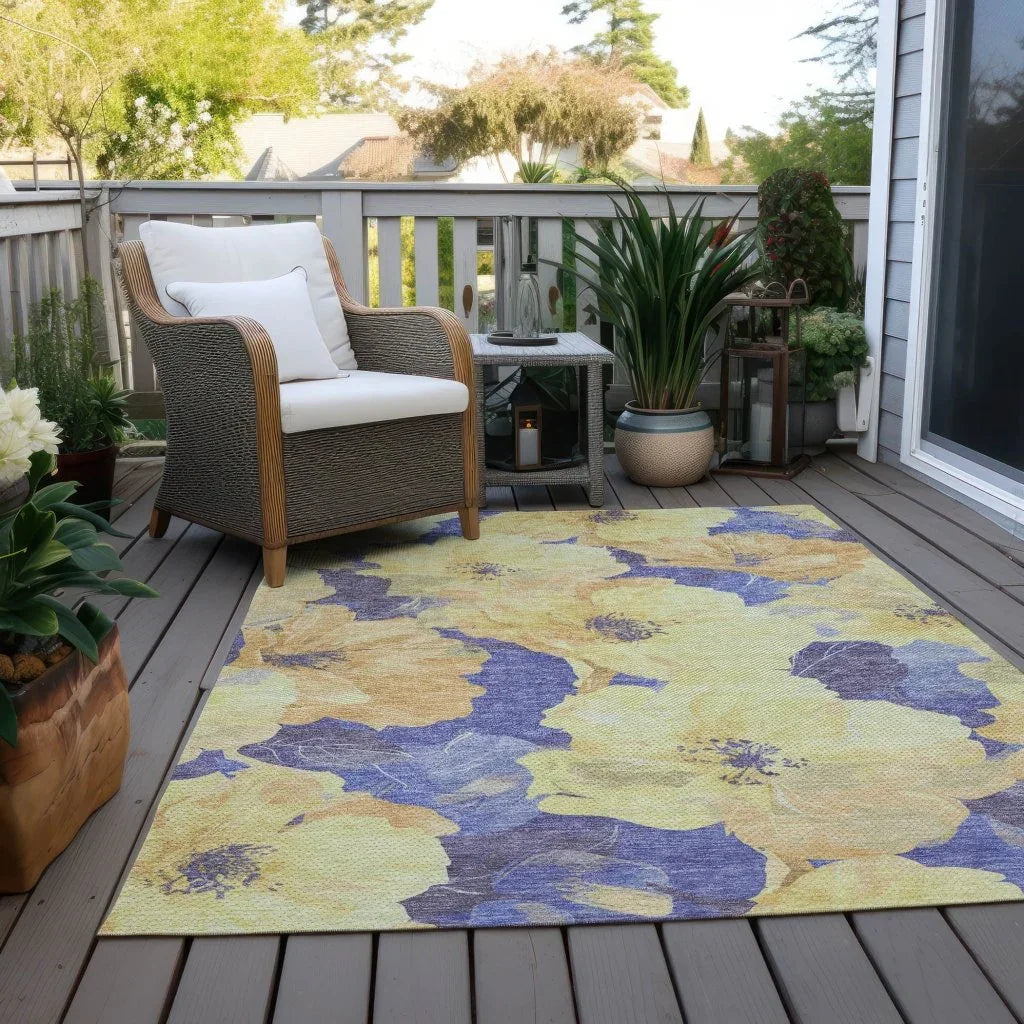 LOOMLAN Rugs Glamore Gold Washable Indoor-Outdoor Rug