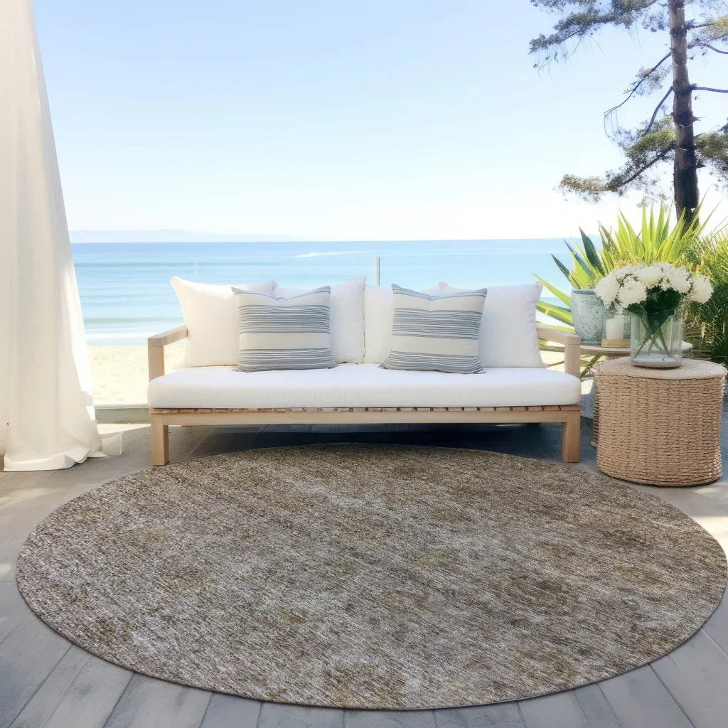LOOMLAN Rugs Glenra Brown Washable Indoor-Outdoor Rug
