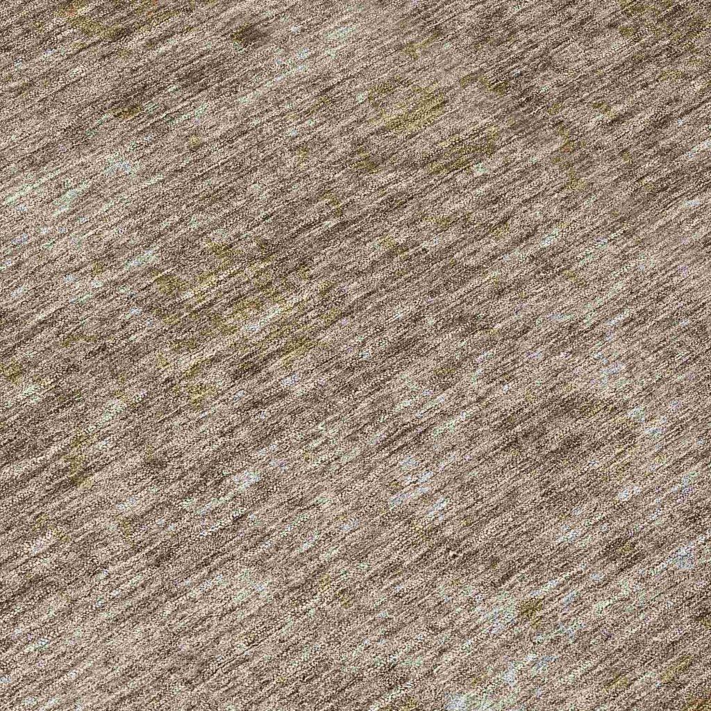 LOOMLAN Rugs Glenra Brown Washable Indoor-Outdoor Rug