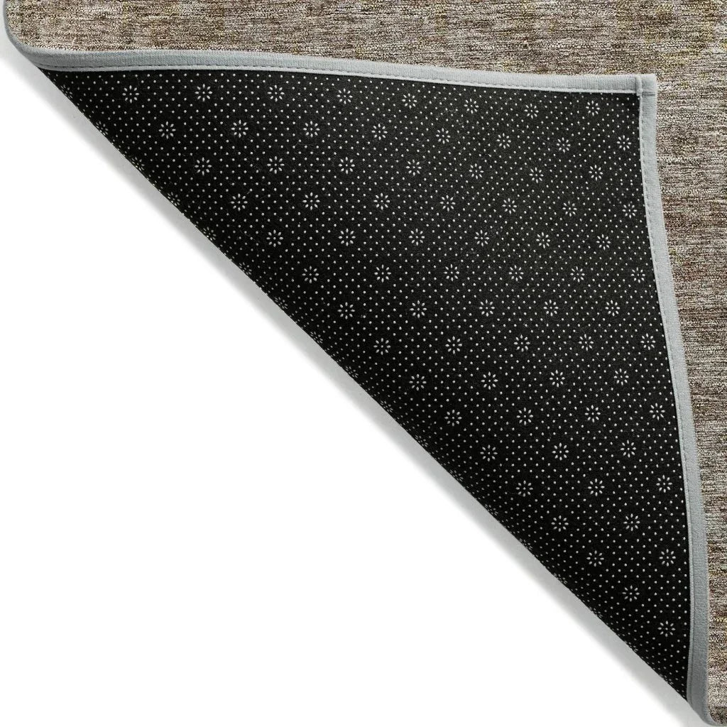 LOOMLAN Rugs Glenra Brown Washable Indoor-Outdoor Rug