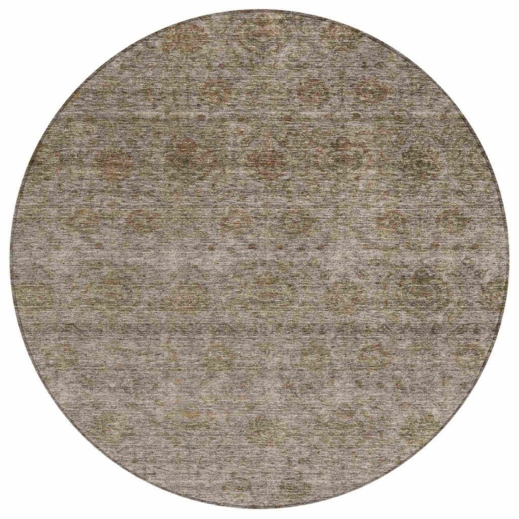 LOOMLAN Rugs Glenra Brown Washable Indoor-Outdoor Rug