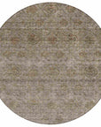 LOOMLAN Rugs Glenra Brown Washable Indoor-Outdoor Rug