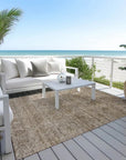 LOOMLAN Rugs Glenra Brown Washable Indoor-Outdoor Rug