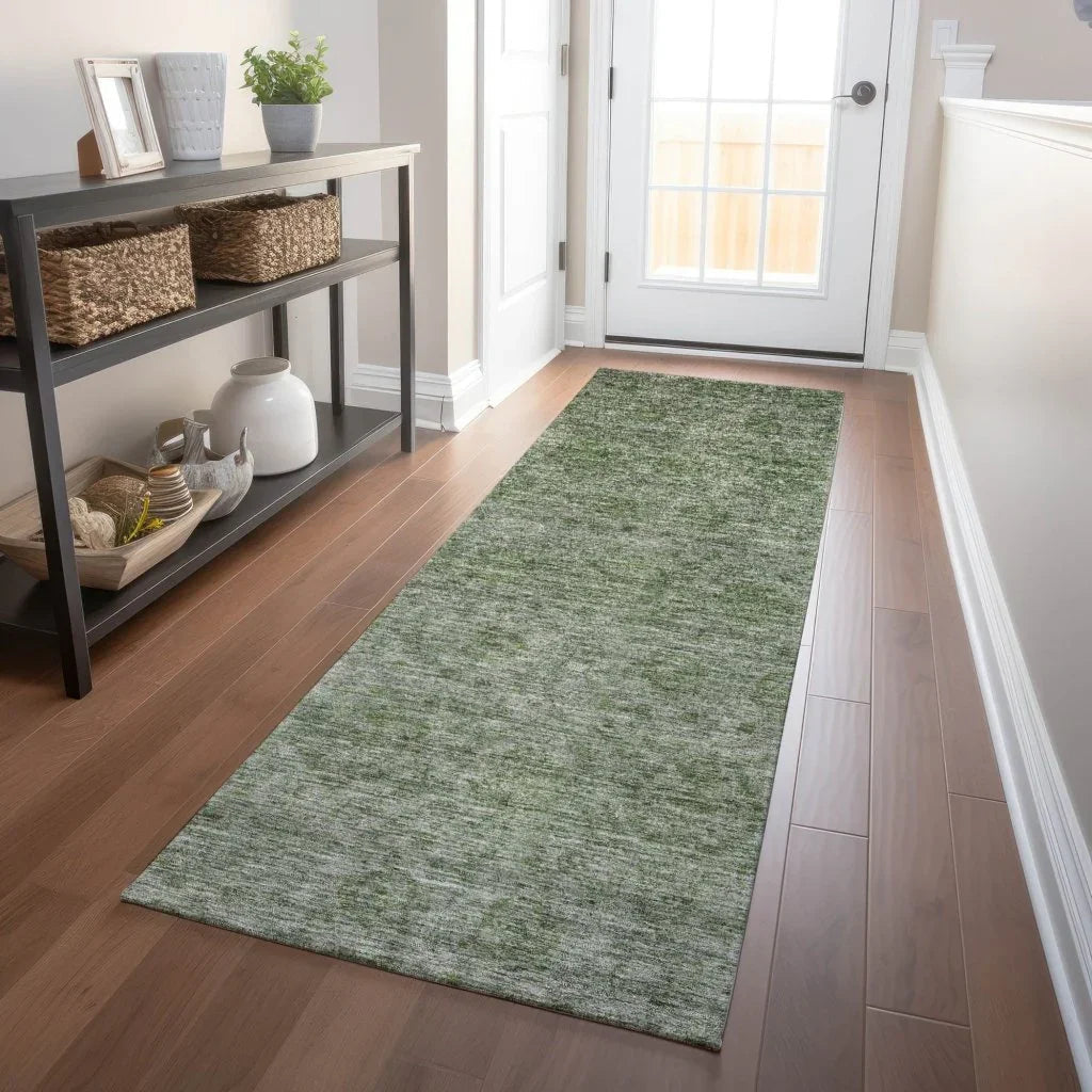 LOOMLAN Rugs Glenra Green Washable Indoor-Outdoor Rug