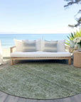 LOOMLAN Rugs Glenra Green Washable Indoor-Outdoor Rug