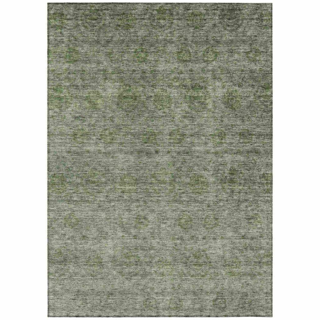 LOOMLAN Rugs Glenra Green Washable Indoor-Outdoor Rug
