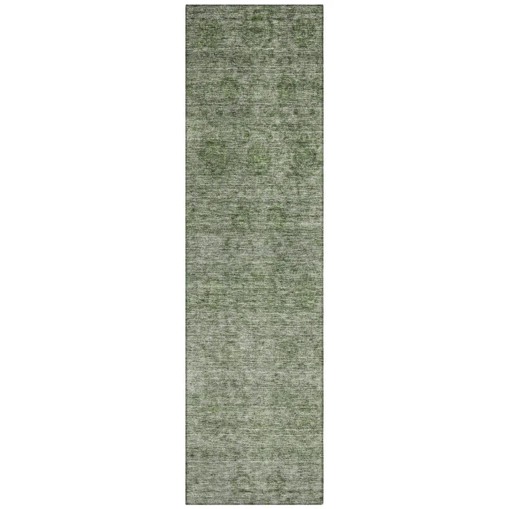 LOOMLAN Rugs Glenra Green Washable Indoor-Outdoor Rug