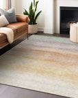 LOOMLAN Rugs Goldira Orange Washable Indoor-Outdoor Rug