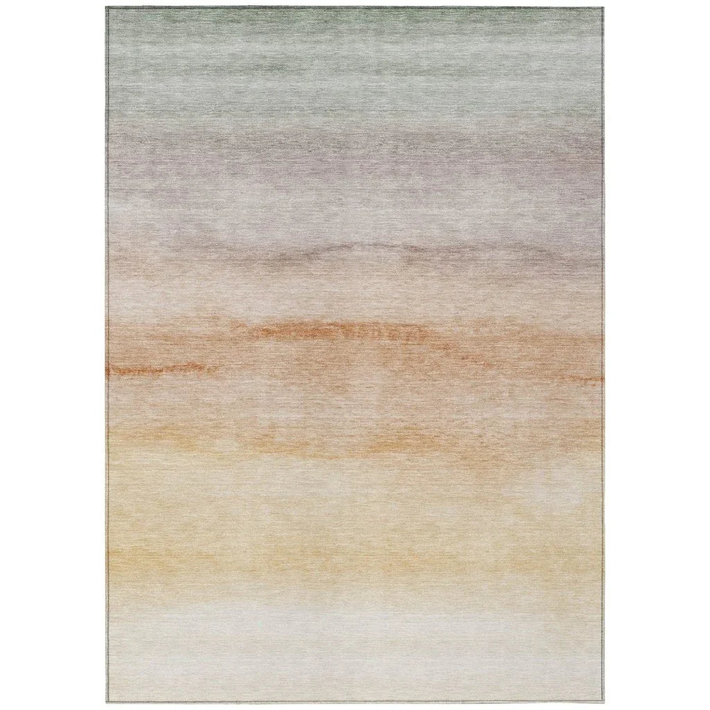LOOMLAN Rugs Goldira Orange Washable Indoor-Outdoor Rug