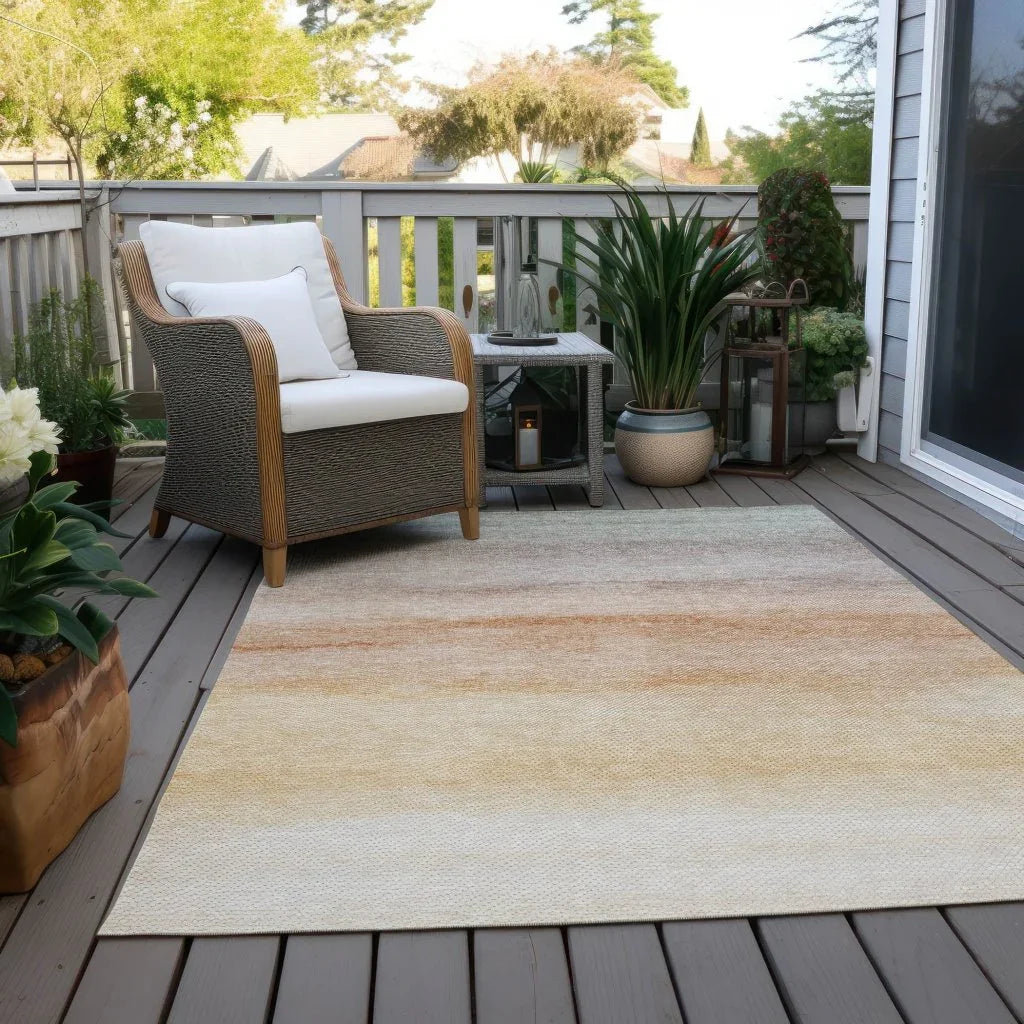 LOOMLAN Rugs Goldira Orange Washable Indoor-Outdoor Rug