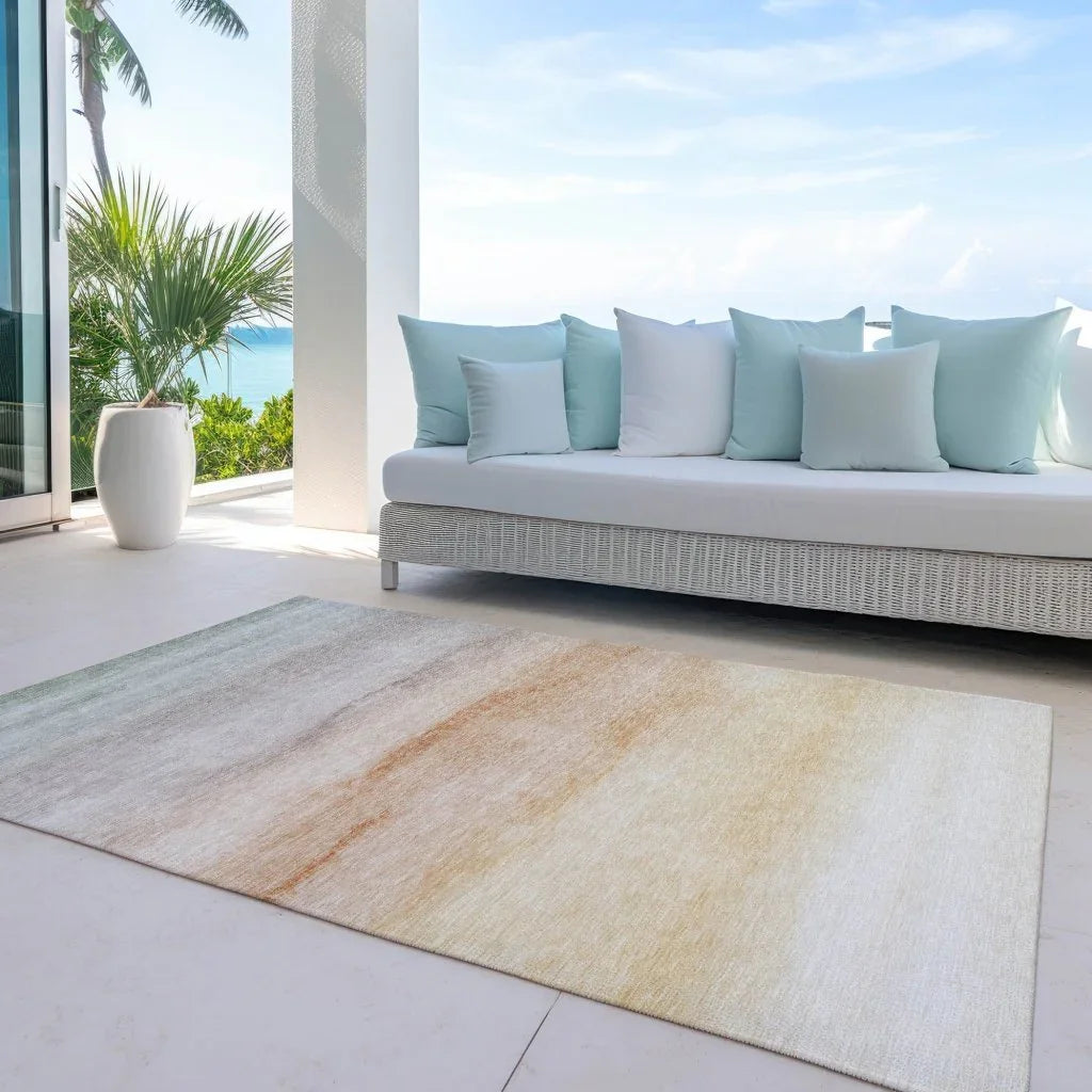 LOOMLAN Rugs Goldira Orange Washable Indoor-Outdoor Rug