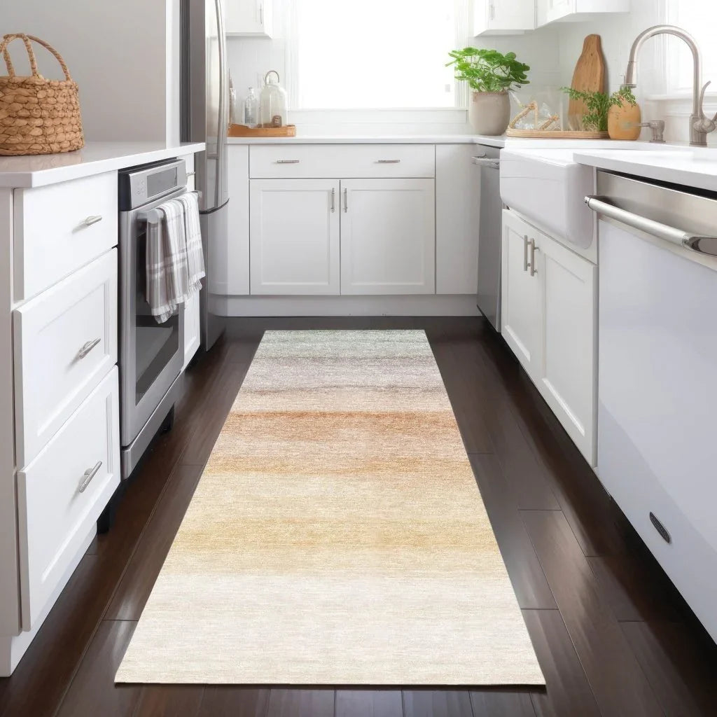 LOOMLAN Rugs Goldira Orange Washable Indoor-Outdoor Rug