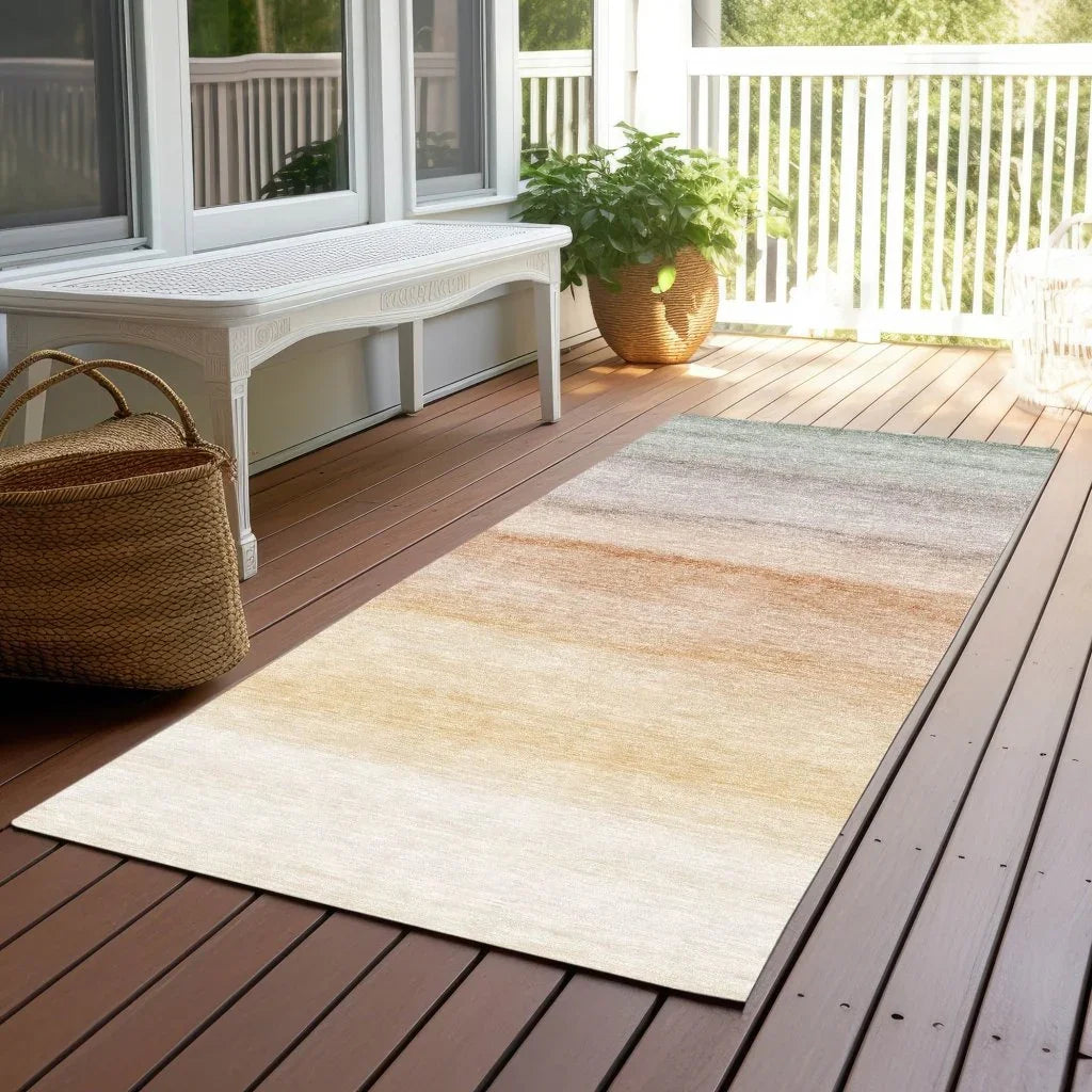 LOOMLAN Rugs Goldira Orange Washable Indoor-Outdoor Rug