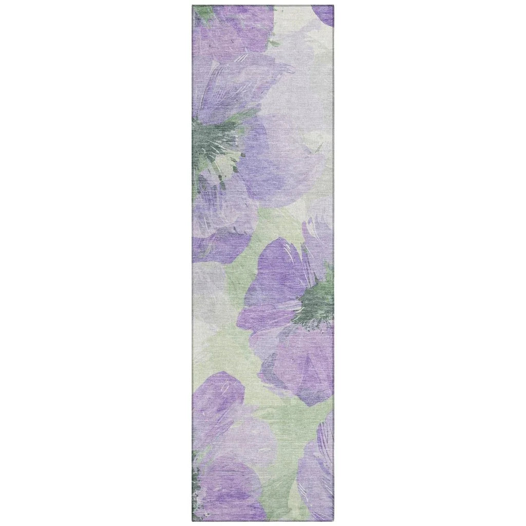 LOOMLAN Rugs Golditha Purple Washable Indoor-Outdoor Rug