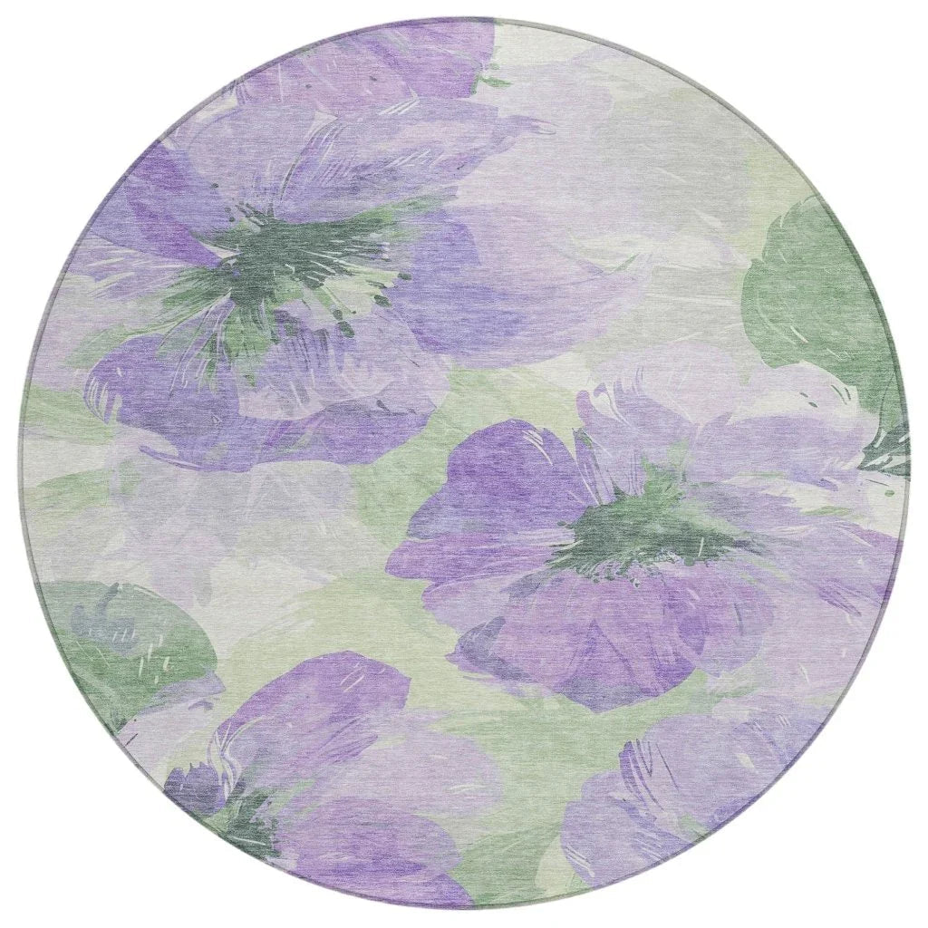 LOOMLAN Rugs Golditha Purple Washable Indoor-Outdoor Rug