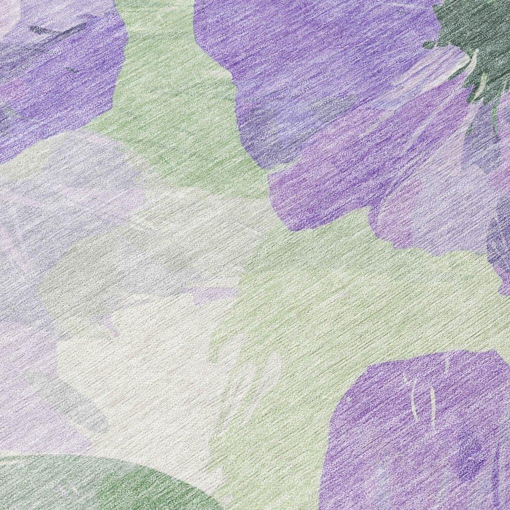LOOMLAN Rugs Golditha Purple Washable Indoor-Outdoor Rug